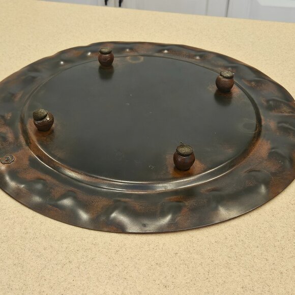 VERY RARE JAN BARBOGLIO HOUSE BLESSING CROSS CLOCHE DOME SERVER TRAY IRON FORGED - Picture 9 of 15